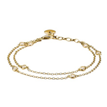 Thomas Sabo aranyozott dupla karkötő cirkónia kövekkel