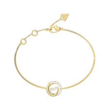 Guess sárga arany színű szív medálos női karkötő JUBB05527JWYGS