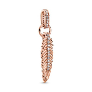 Pandora Moments Szikrázó tollpihe rozé arany függő charm