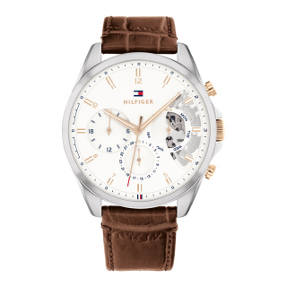 Tommy Hilfiger férfi karóra, Horloge elegáns barna szíjjal TH1710450