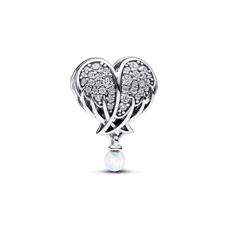 Pandora Moments Szikrázó angyalszárnyak és szív ezüst charm