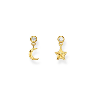 Thomas Sabo aranyozott csillag és Hold ezüst női fülbevaló