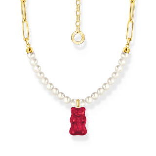 Thomas Sabo x HARIBO piros gumimaci & gyöngy aranyozott női nyaklánc