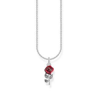 Thomas Sabo ezüst női nyaklánc piros rózsa medállal
