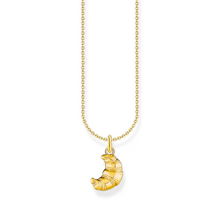 Thomas Sabo aranyozott női nyaklánc croissant medállal