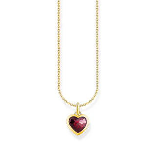Thomas Sabo aranyozott női nyaklánc piros szív medállal