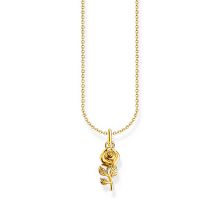 Thomas Sabo aranyozott női nyaklánc rózsa medállal