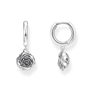 Thomas Sabo éjféli rózsa ezüst női karikás fülbevaló