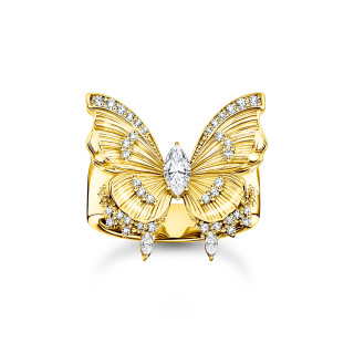Thomas Sabo aranyozott női pillangógyűrű