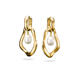 Thomas Sabo Natural Beauty aranyozott karika fülbevaló édesvízi gyönggyel 