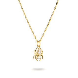 Thomas Sabo Aranyozott nyaklánc gyöngy és pók medállal