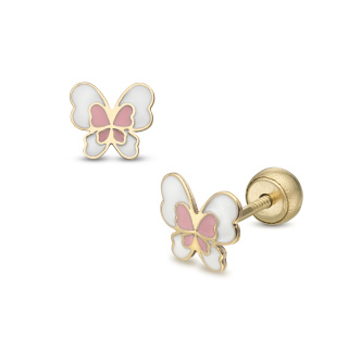 Lisa szálló pillangó gyerek fülbevaló gömb zárral