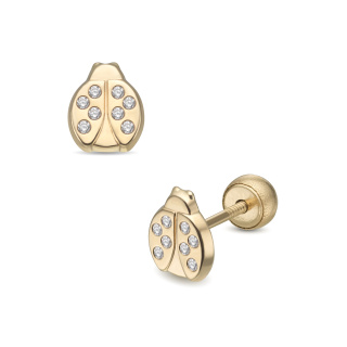 Lisa szálló katica gyerek fülbevaló gömb zárral