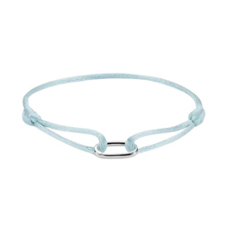 Thomas Sabo világoskék textilkarkötő ezüst nyitható láncszemmel