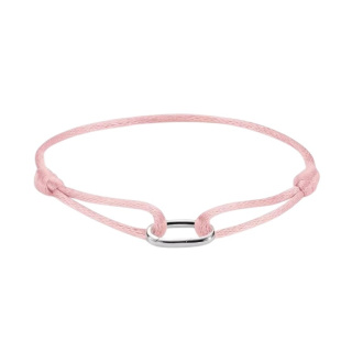 Thomas Sabo rózsaszín textilkarkötő ezüst nyitható láncszemmel