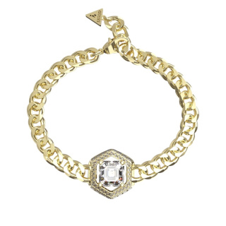 Guess Lioness Queen sárga arany színű láncos női karkötő JUBB06186JWYGS