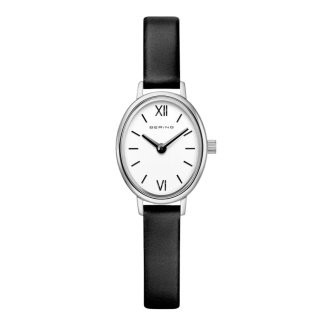 Bering Classic fekete bőrszíjas női karóra 11020-402