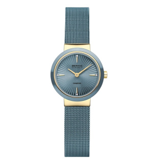 Bering Classic minimalista dizájnú zöld színű női karóra kerámia lünettával 10725-339