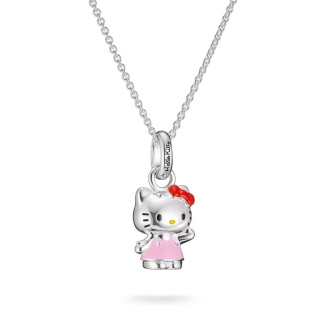 Thomas Sabo Hello Kitty nyaklánc rózsaszín ruhában