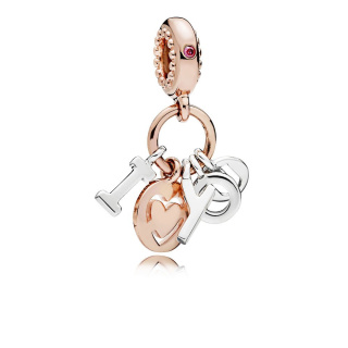 Pandora Moments I LOVE YOU rozé arany charm