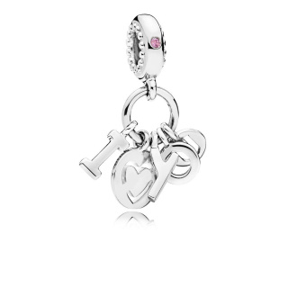 Pandora Moments I LOVE YOU ezüst charm