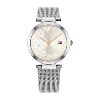 Tommy Hilfiger női karóra, Lynn virágos ezüst színű TH1782238