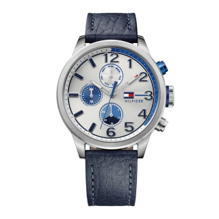 Tommy Hilfiger férfi karóra, Jackson kék bőrszíjas TH1791240