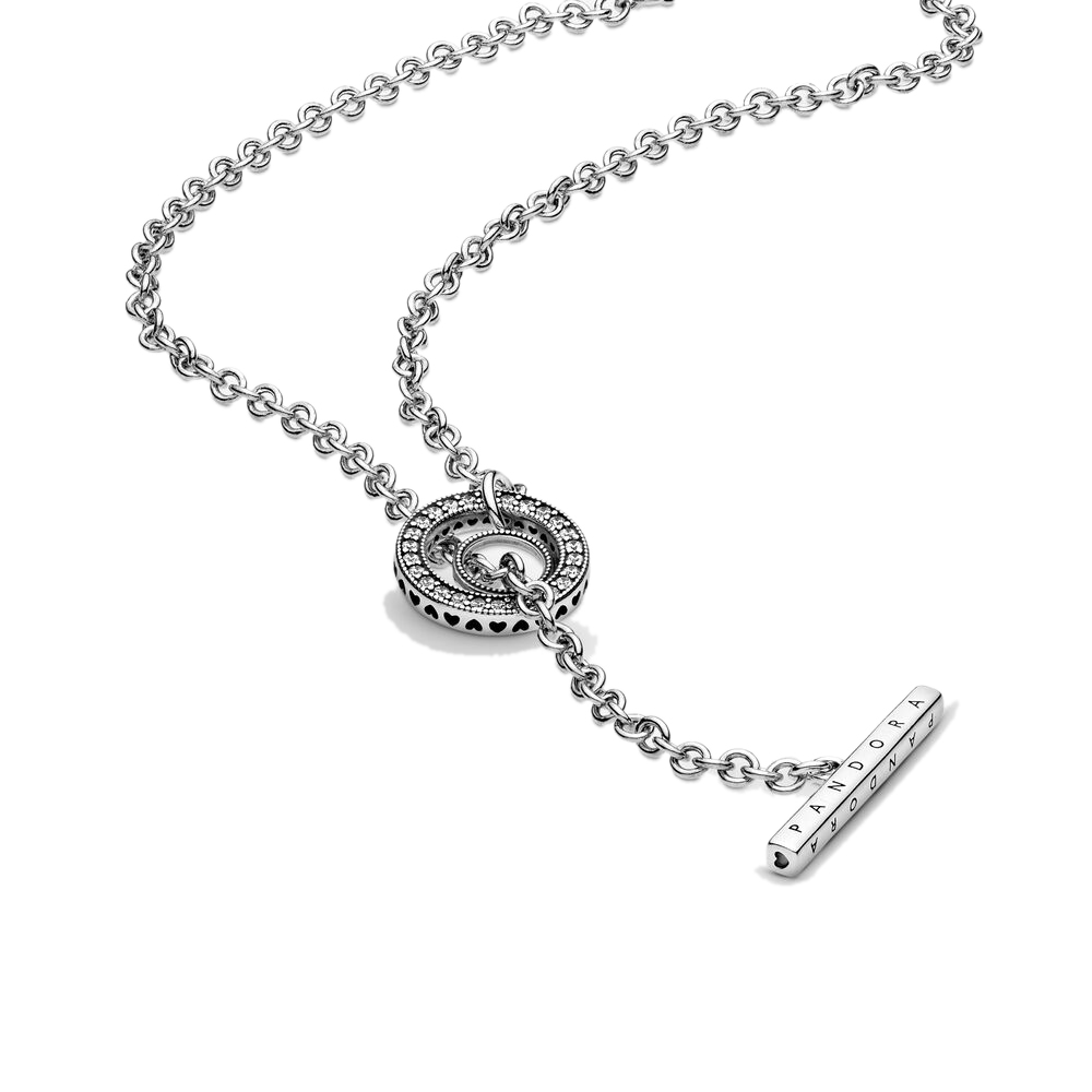 Pandora Sugárzó karikák ezüst nyaklánc és medál