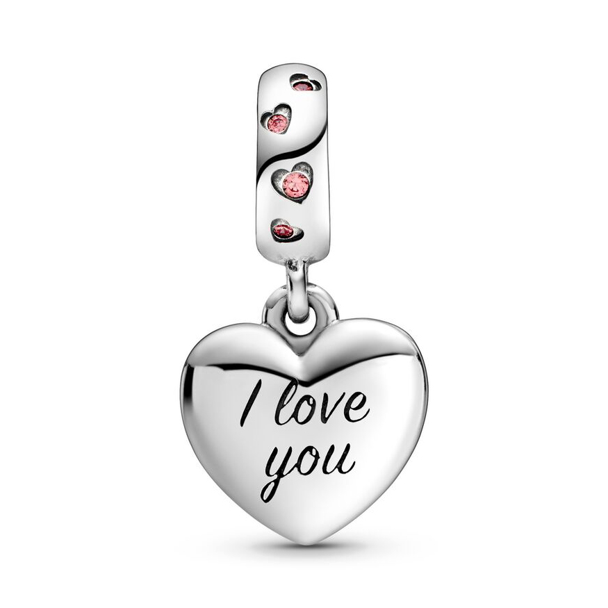 Pandora Moments Anya feliratú szív alakú ezüst függő charm