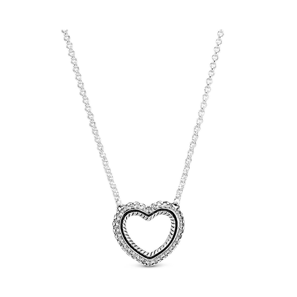 Pandora Pavé kígyólánc mintás nyitott szív collier nyaklánc ezüst nyaklánc és medál