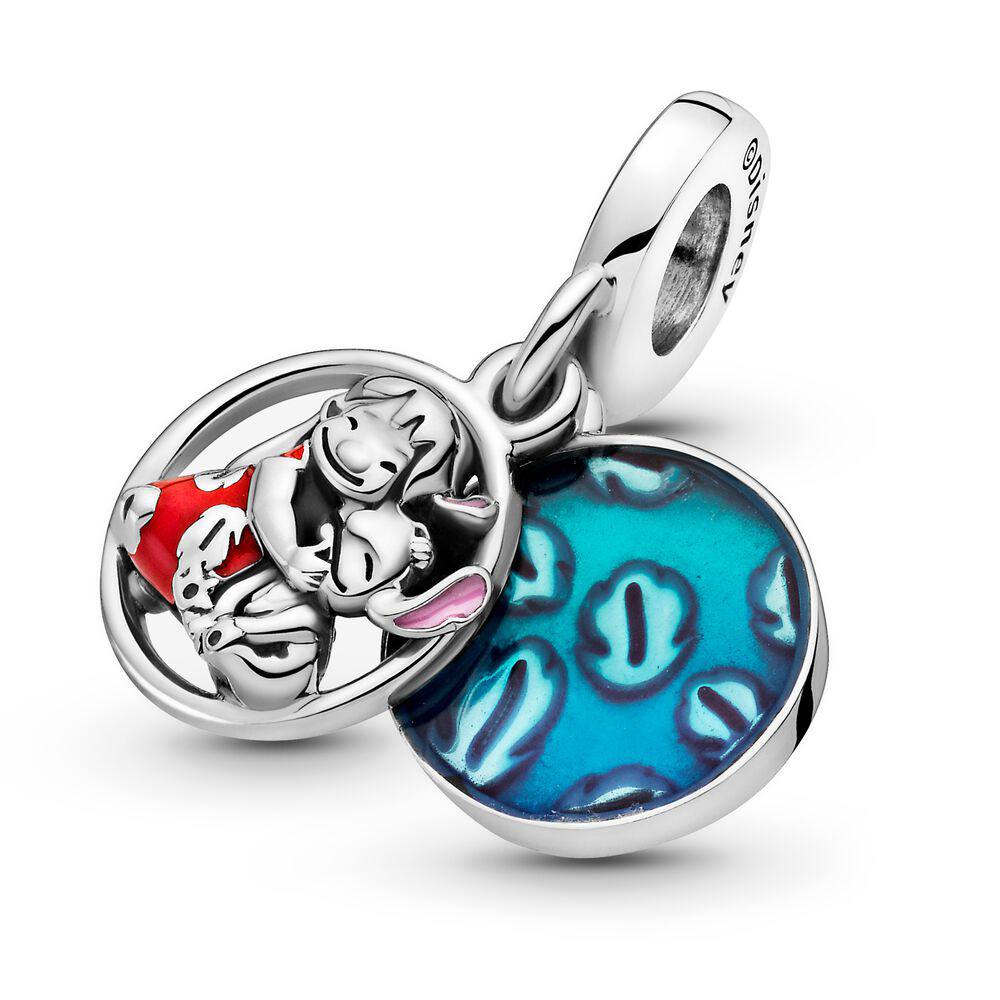 Pandora Moments Disney Lilo és Stitch családi ezüst függő charm