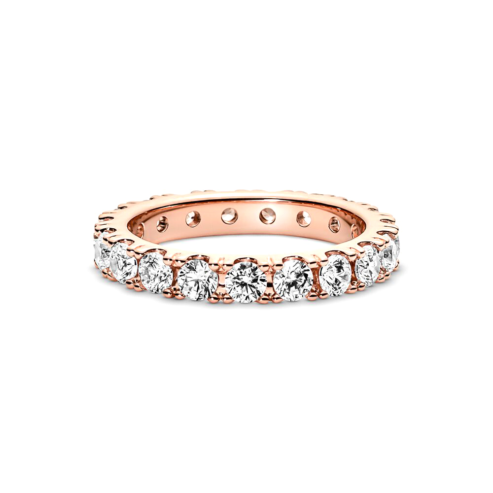 Pandora Örök szikrázó sor rozé arany gyűrű