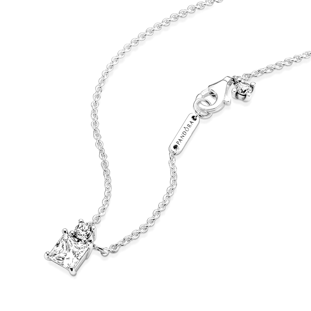 Pandora Szikrázo kerek és szögletes ezüst nyaklánc és medál