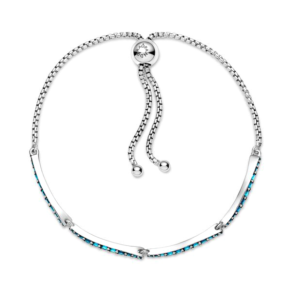 Pandora kék hullámos ezüst csúszó karkötő