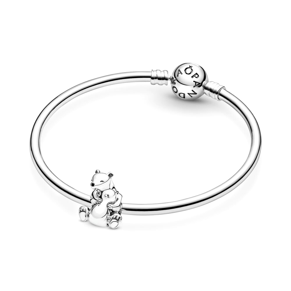 Pandora Moments Ölelkező jegesmedvék ezüst charm
