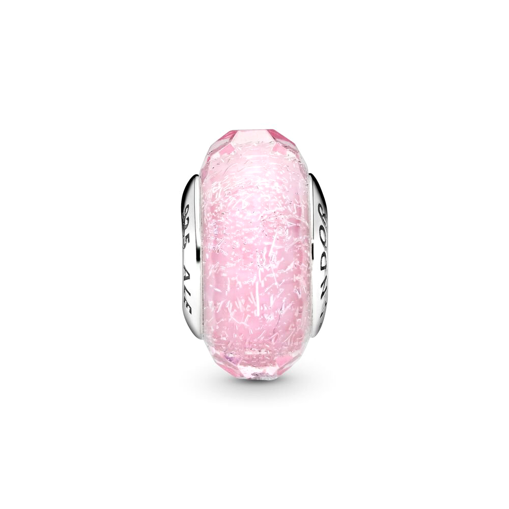 Pandora Moments Rózsaszín csillámló ezüst charm