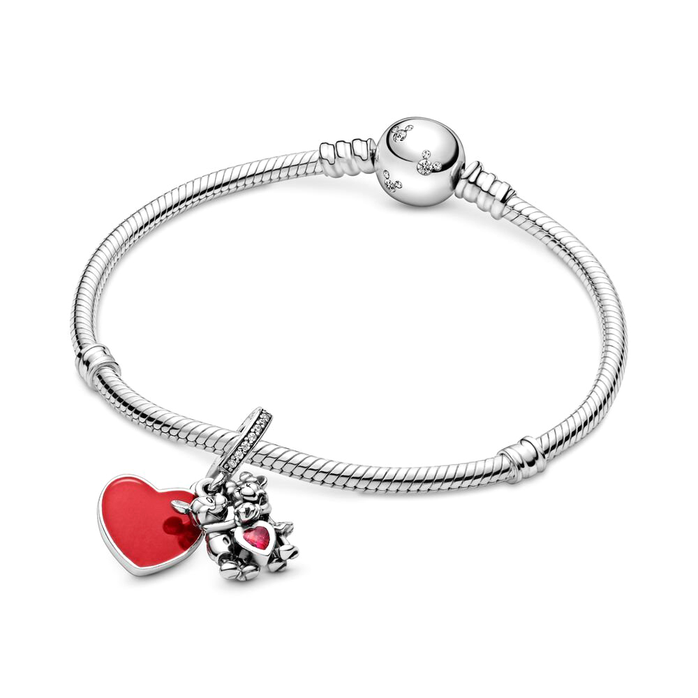 Pandora Moments Disney, szerelmes Mickey és Minnie ezüst charm