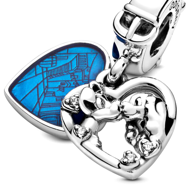 Pandora Moments Disney Susi és Tekergő szív ezüst függő charm
