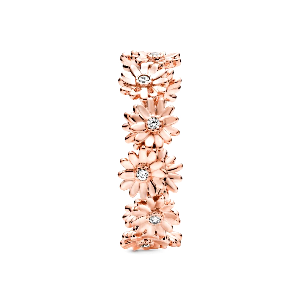 Pandora Szikrázó százszorszépkorona rozé arany gyűrű
