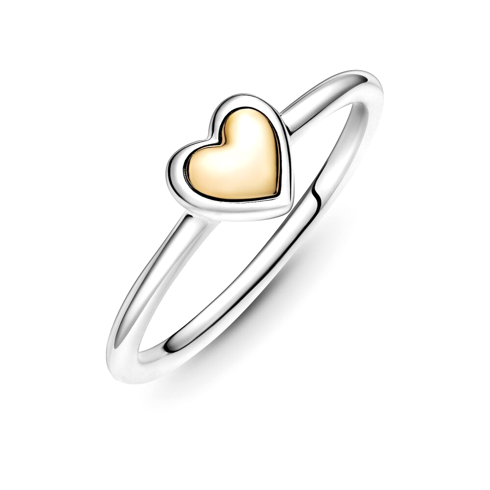 Pandora Kupolás arany szív ezüst gyűrű