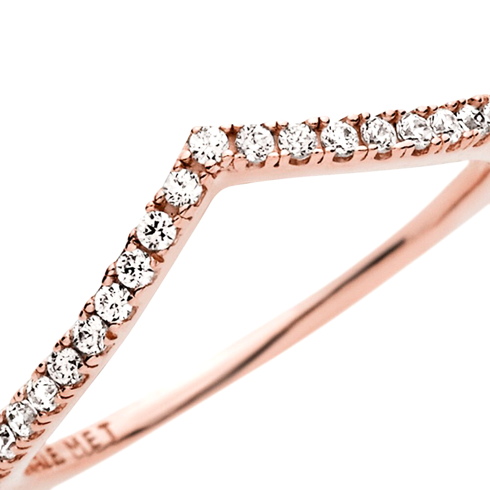 Pandora Csillogó kívánság gyűrű rozé arany gyűrű