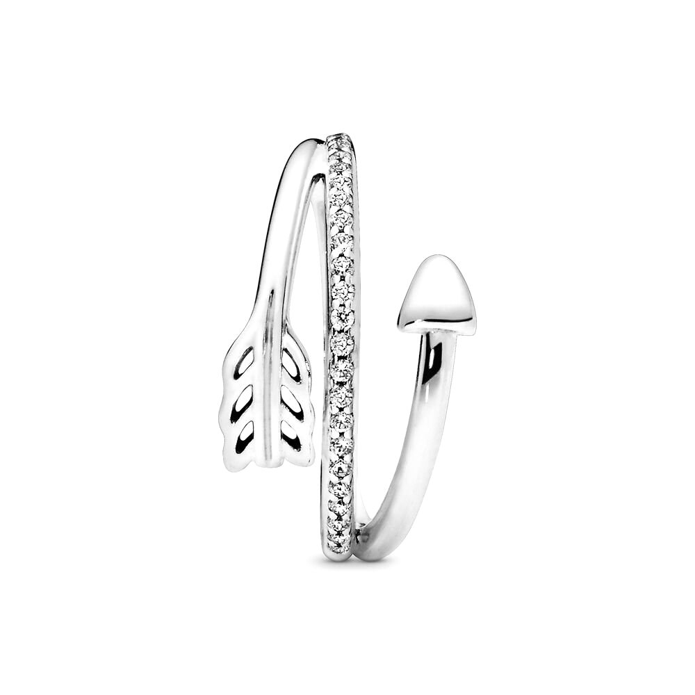 Pandora Körbefonódó nyíl ezüst gyűrű