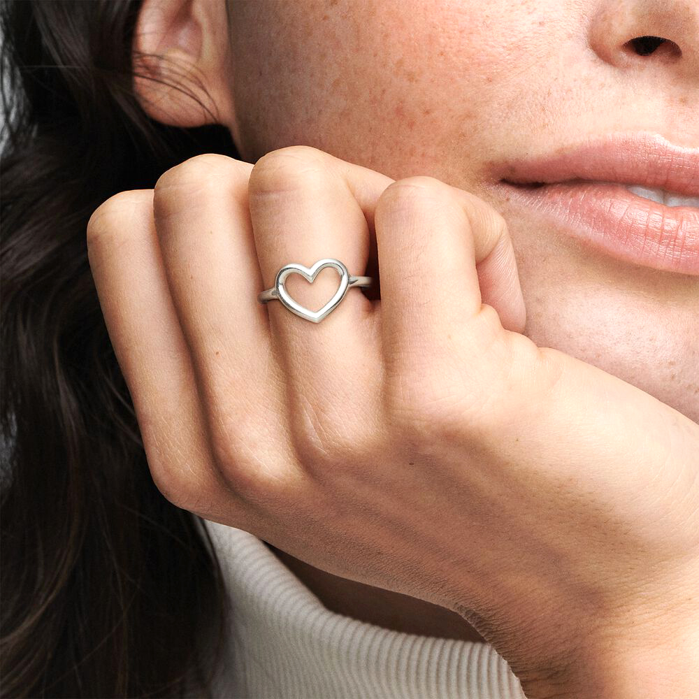 Pandora Fényes szív ezüst gyűrű