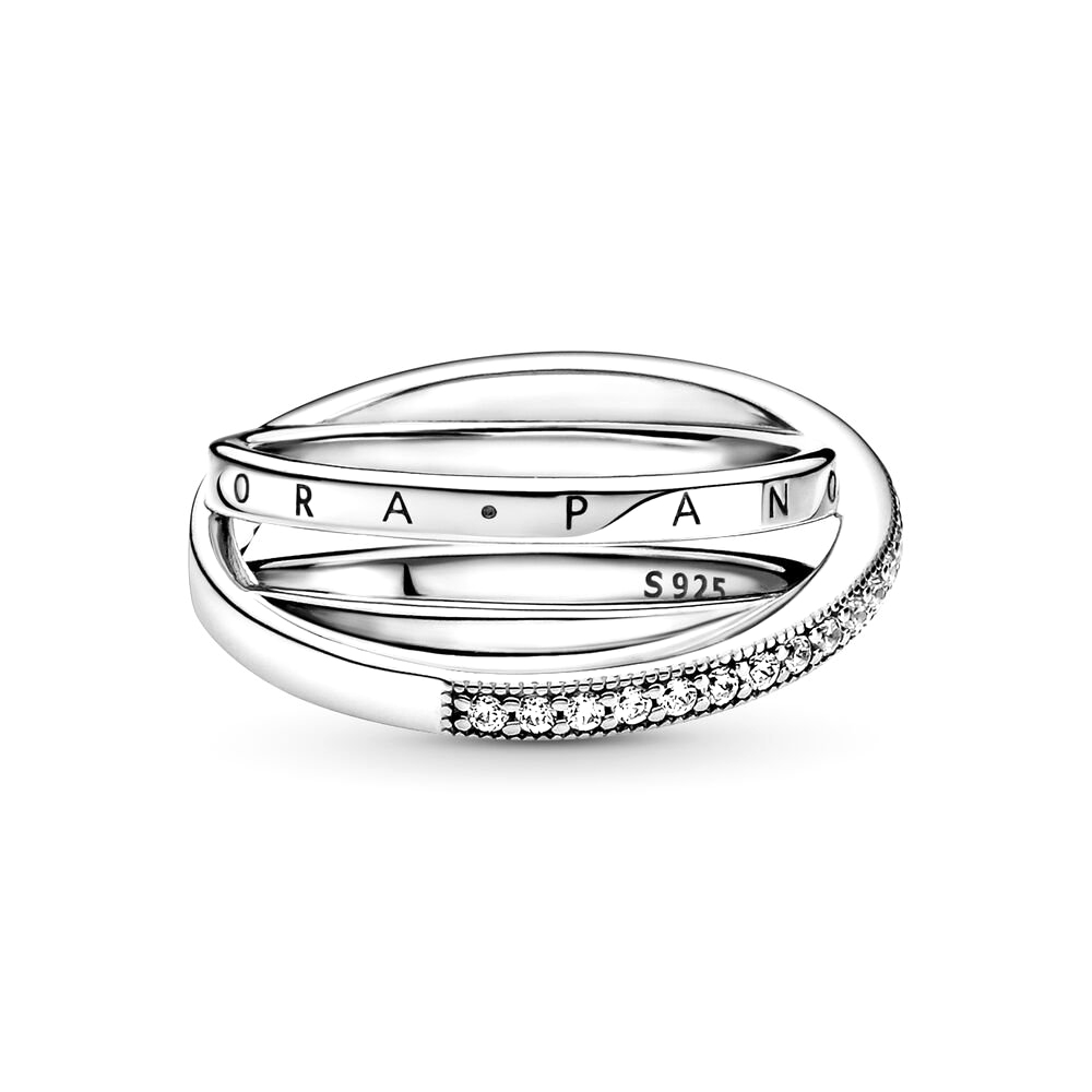 Pandora Összefonódó pavé ezüst gyűrű