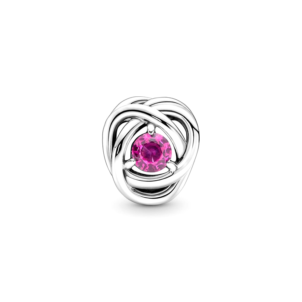 Pandora Moments Rózsaszín örökkévalóság kör ezüst charm