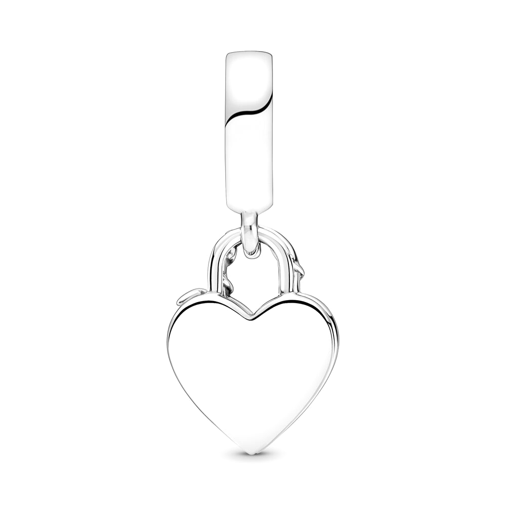 Pandora Moments Rózsás szív alakú lakat ezüst függő charm