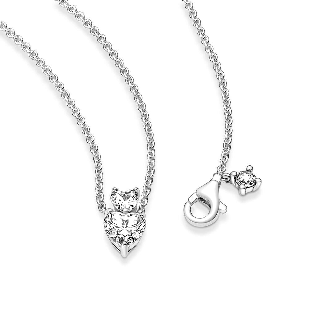 Pandora Dupla szív szikrázó collier ezüst nyaklánc