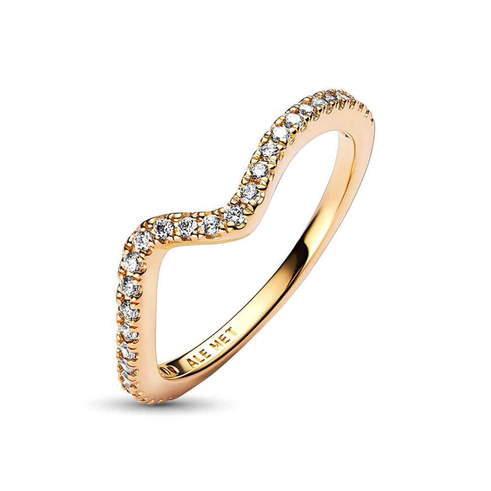 Pandora Szikrázó hullám Sárga arany Gyűrű
