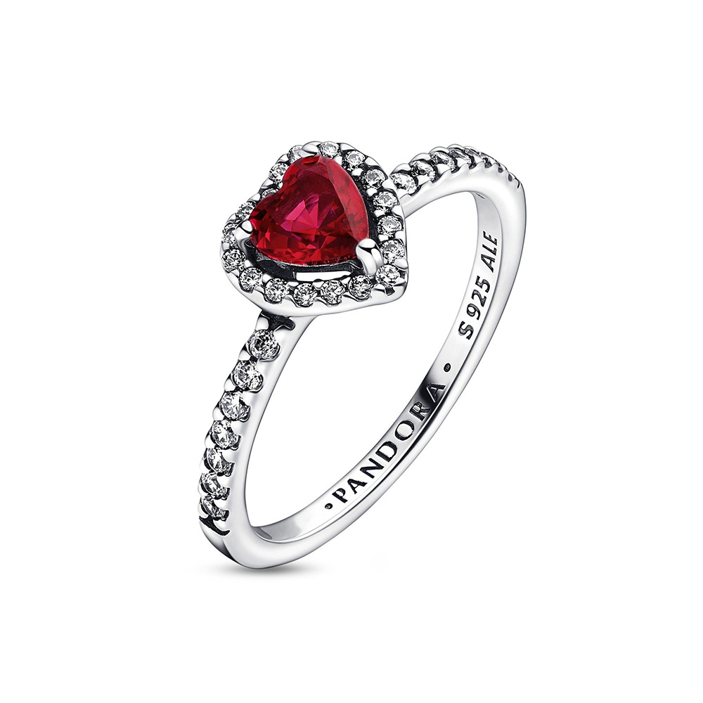 Pandora Piros szív Ezüst Gyűrű