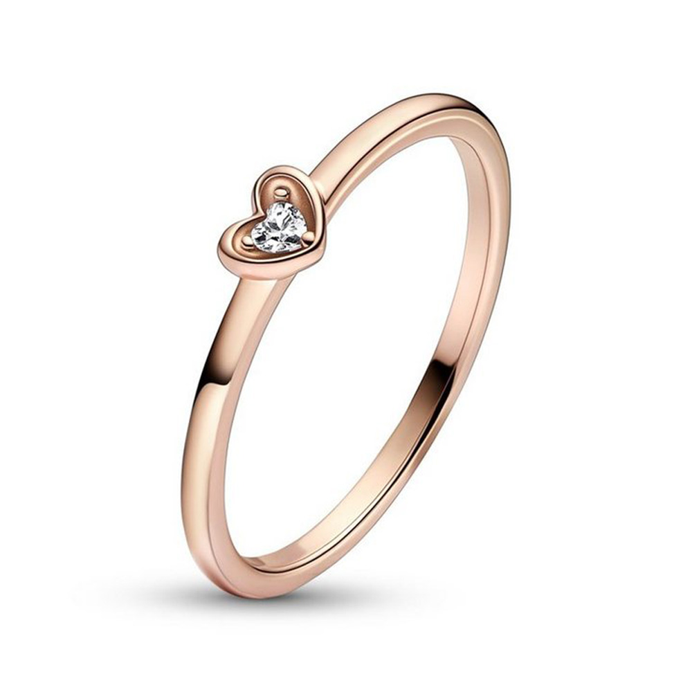 Pandora Ragyogó szív Rozé arany Gyűrű